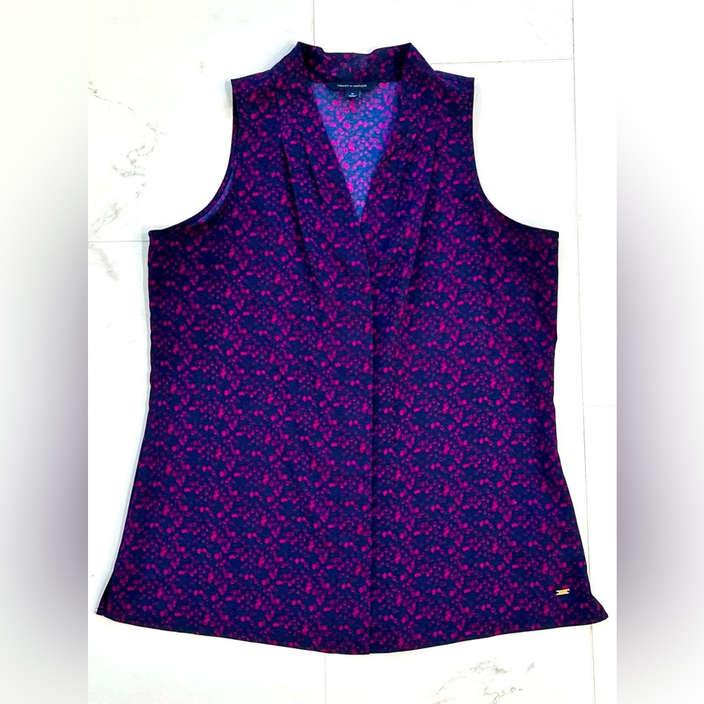 Tommy Hilfiger Hidden Button Sleeveless Blouse